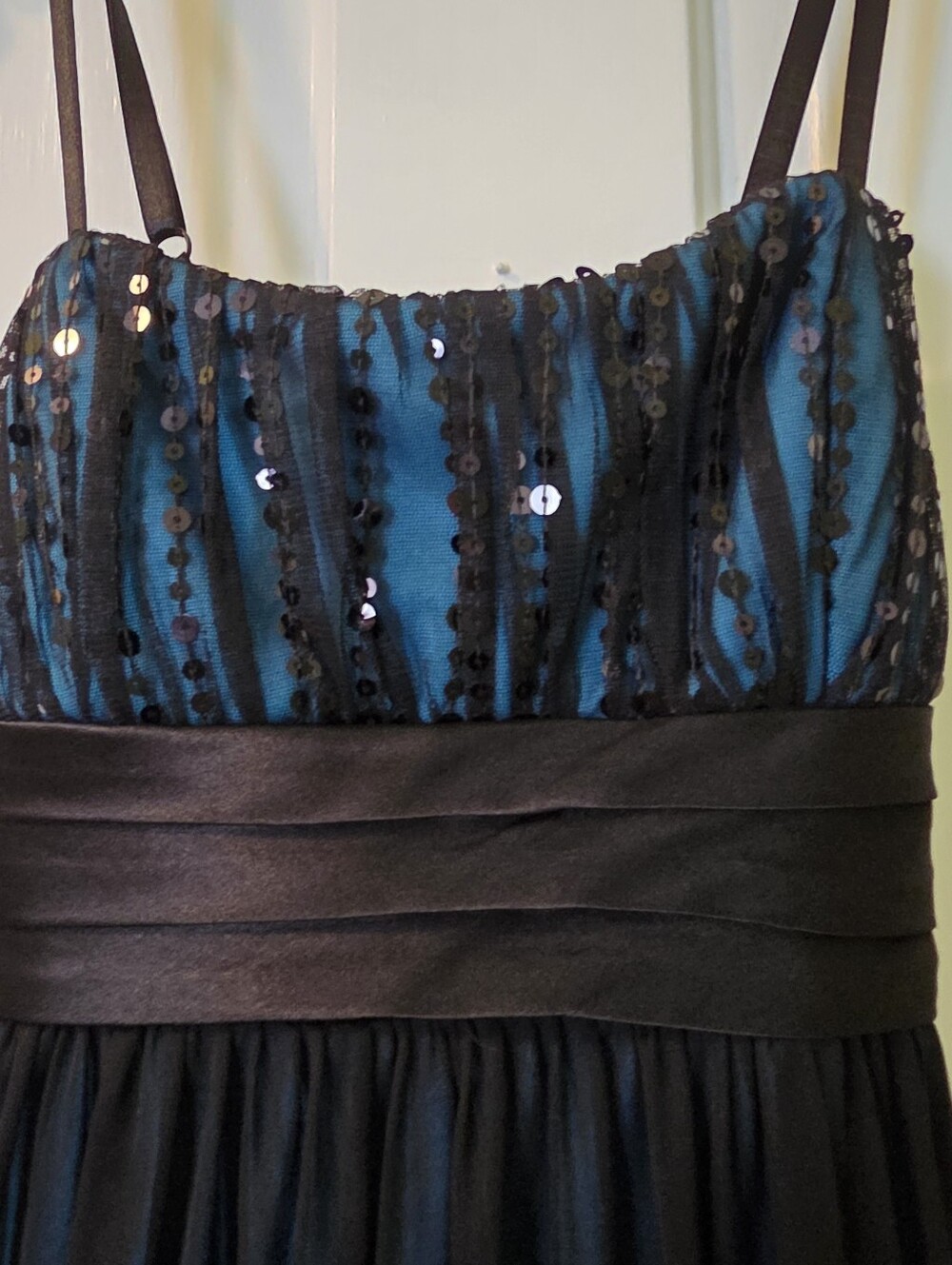 Sequins Black/Teal Dress Size Small